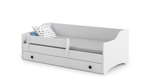 Non Communiqué Gris Lit Enfant Eryk + Tiroir De Rangement 160 Avec Matelas