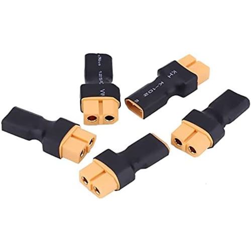 Adaptateur de batterie Xt30 à Xt60 5 pièces, robuste et léger Pour drones, chargeurs Lipo, Stereo Pioneer Jaune Noir, Plastique