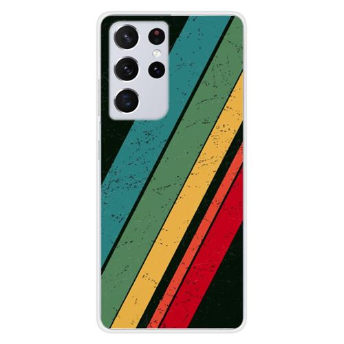 Coque en silicone imprimée compatible Samsung Galaxy S21 Ultra Grunge