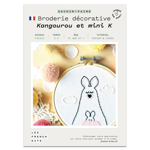 Coffret DIY - Broderie décorative - Kangourous - French Kits