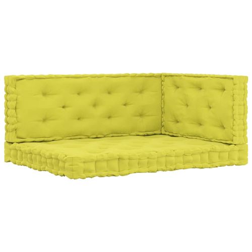 vidaXL Coussins de plancher de palette 3 pcs Vert pomme Coton