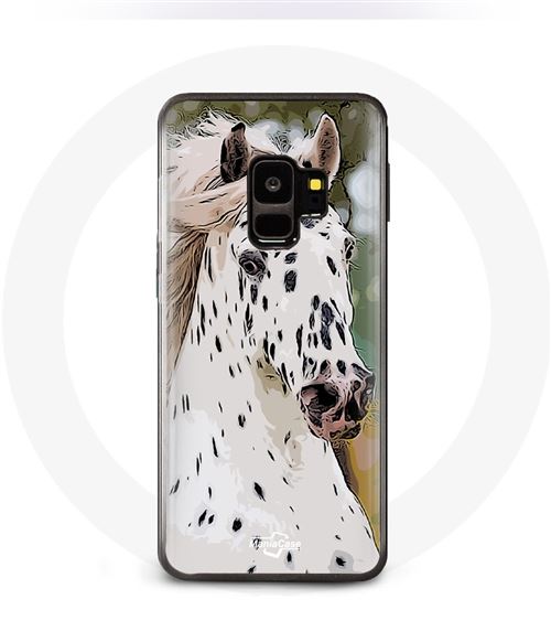 Coque pour samsung galaxy S9 plus Appaloosa Cheval blanc Maniacase