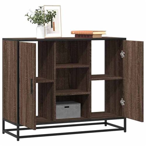 Vidaxl Marron Buffet Chêne 92X35x76 Cm Bois D'ingénierie, Armoire De Rangement, Meuble D'entrée, Meuble D'appoint, Meuble De 849018 - Image 3