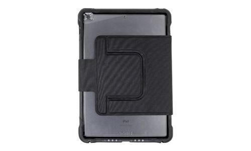 OtterBox Unlimited Series - Étui à rabat pour tablette - polyuréthane, polycarbonate, caoutchouc synthétique - cristal noir (incolore/noir) - avec protection d'écran - pour Apple 10.2-inch iPad (7ème génération, 8ème génération, 9ème générat
