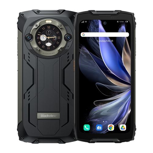 Smartphone 12GB+256GB Android 13 IP68 IP69K 6.7 Inch 64MP 4G NFC 15080mAh Noir YONIS