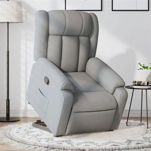 Vidaxl Gris/Clair Fauteuil De Relaxation Inclinable Tissu - Image 2