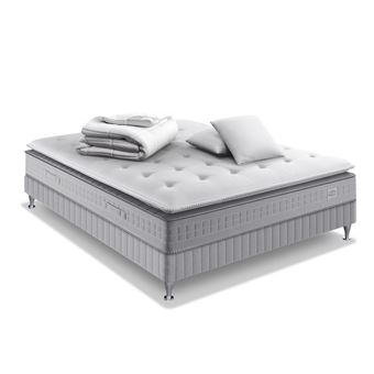 Ensemble literie Extension matelas ressorts ensachés H29 ferme 140 x 200 avec sommier, couette et 2 oreillers - 1