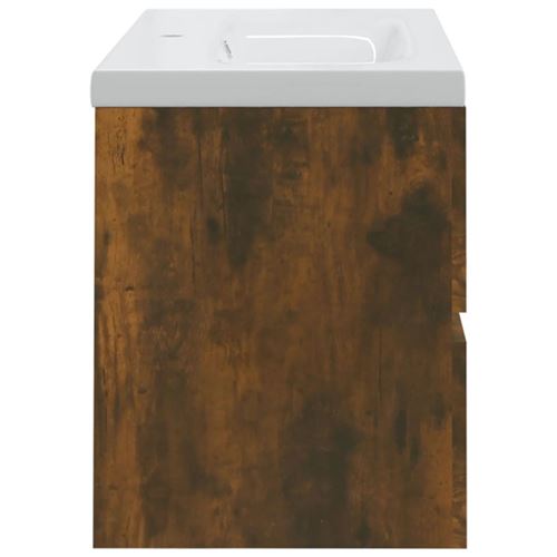 Meuble Lavabo Avec Vasque Intégrée – Bois D'ingénierie Chêne Brun