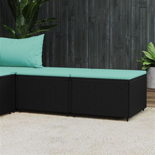 VidaXL - Gartenhocker poly-rattan, One Size, Schwarz