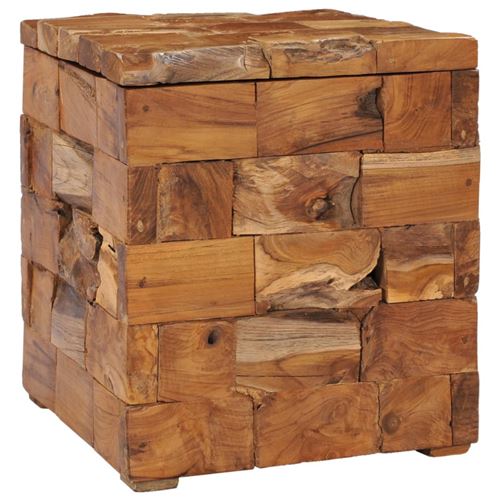 Vidaxl Tabouret De Rangement Bois De Teck Massif - Image 2