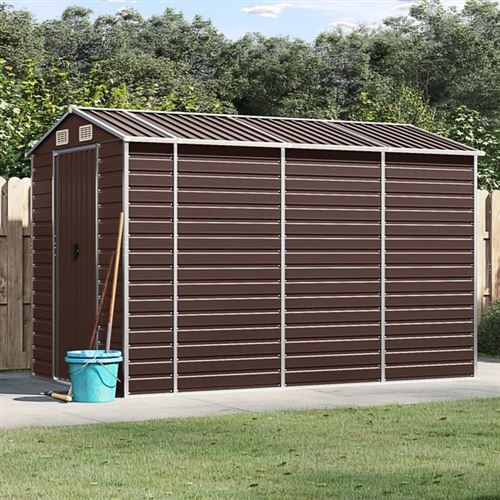 VIDAXL  abri de jardin marron 191x300x198 cm acier galvanis&eacute;
