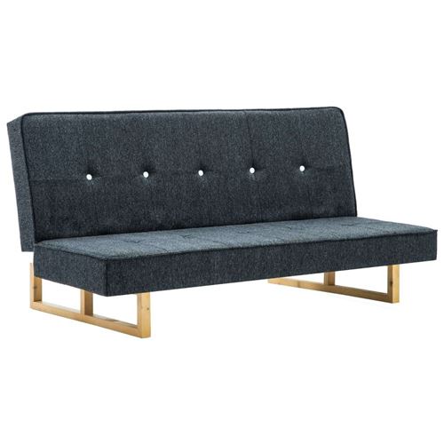 vidaXL Canapé-lit Tissu Gris foncé