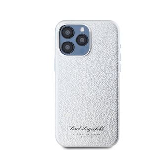 Coque pour iPhone 15 Pro Max Hotel RSG Texturée Grainé Élégante Karl Lagerfeld Argent - 1