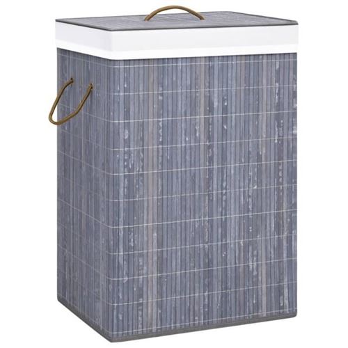 vidaXL Panier à linge avec 2 sections bambou gris 72 L320741