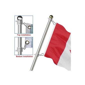 1 Jeu De Clips Pour Mât De Drapeau : Anneaux De Fixation En