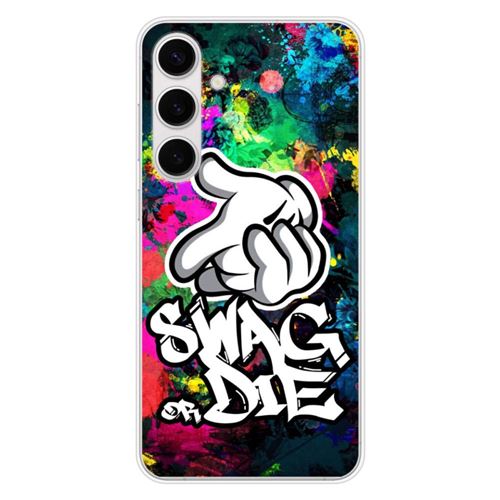 Coque en silicone imprimée compatible Samsung Galaxy S24 FE Swag or die