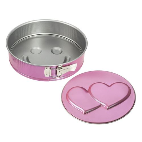 Moule à manqué à charnière avec deux fonds à motifs cœur et smiley Zenker Creative Studio ref 7478