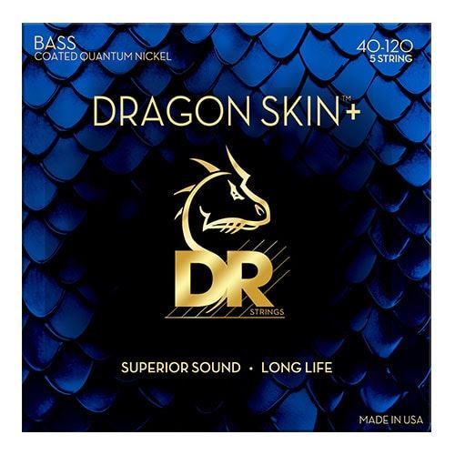 Cordes guitares basses 5 - Dr Strings 40-120 Dragon Skin+ Coated 5-string Light