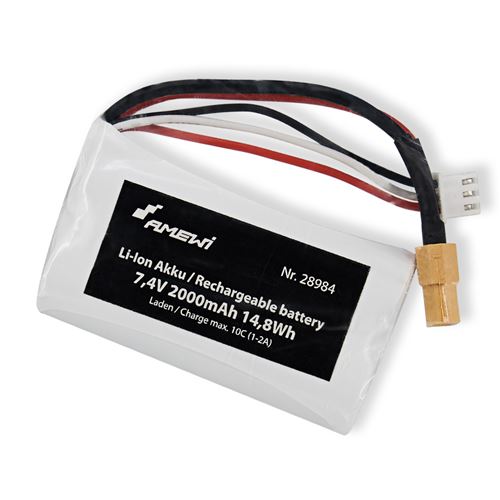 Non Communiqué Neutre Amewi - Batterie Li-Ion 2S 7.4V 2000Mah Xt60 De Amewi Pour Modélisme
