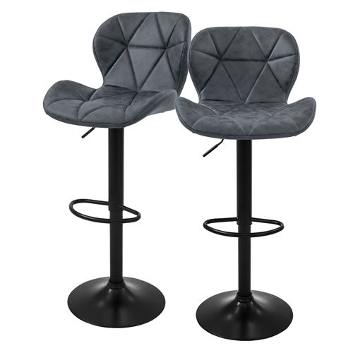 Ml-Design Tabourets De Bar Lot De 2 - Anthracite - Image 3