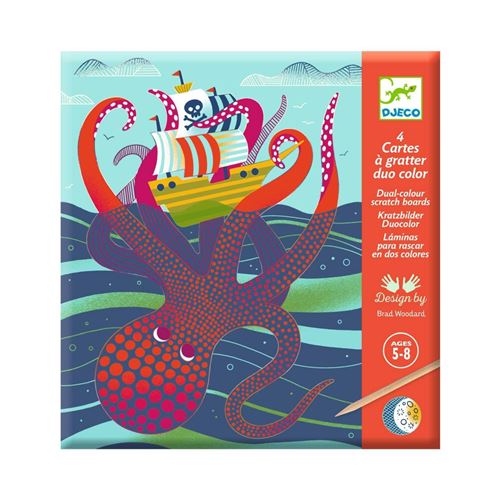 Cartes à gratter Djeco duo color Dessus-dessous