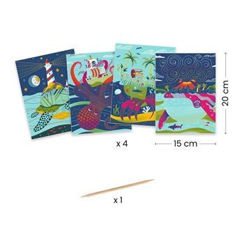 Djeco DJ09714 - Cartes à gratter duo color Dessus-dessous