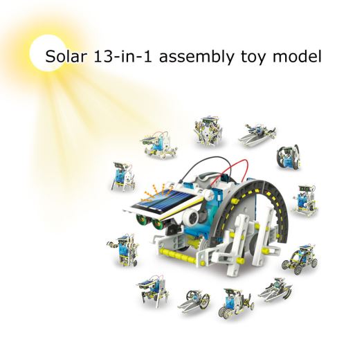 Bricolage écologique Puzzle Robot solaire 13-in-1 assemblé Modèle Toy Pealer7948