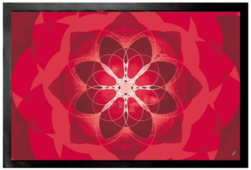 Mandalas Paillasson Essuie-Pieds - Rouge, Force Énergie, Amour Et Passion (60x40 cm)
