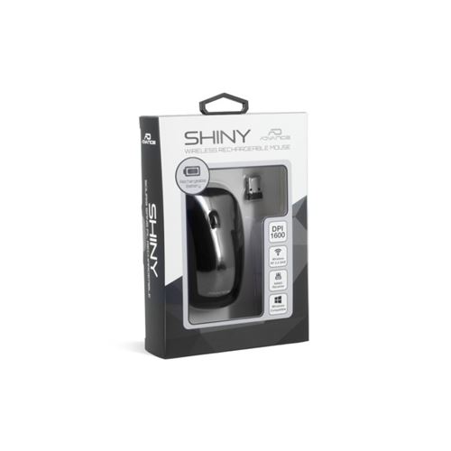 Souris Sans Fil Advance Shiny Rechargeable (Noir)