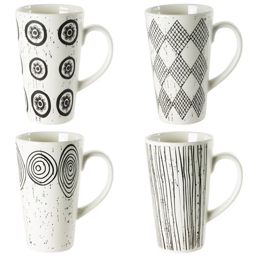 Coffret de 4 mugs palawan 37 cl - Table Passion - Blanc - Porcelaine