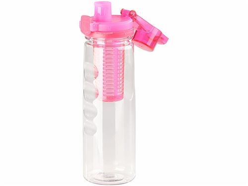 Gourde 800 ml avec conteneur pour herbes et fruits - coloris rose