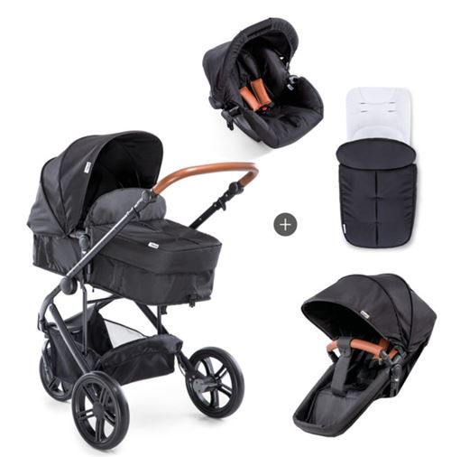Hauck Poussette Combinee Trio Pack Pacific 3 Roues - Caviar