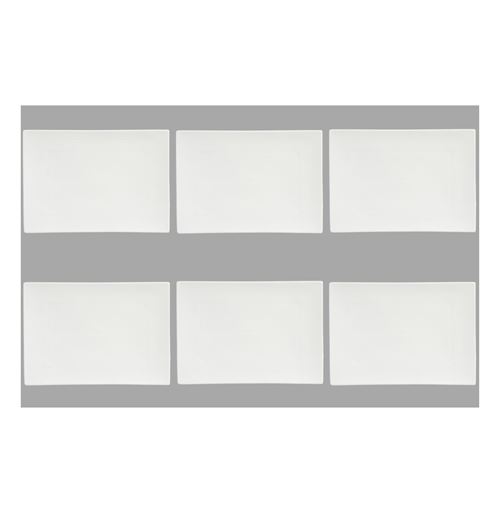 Set de 6 assiettes plates rectangulaire - 28 x 20 cm - Porcelaine