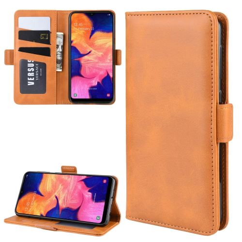 Etui en PU adsorption magnétique avec support marron pour votre Samsung Galaxy A10
