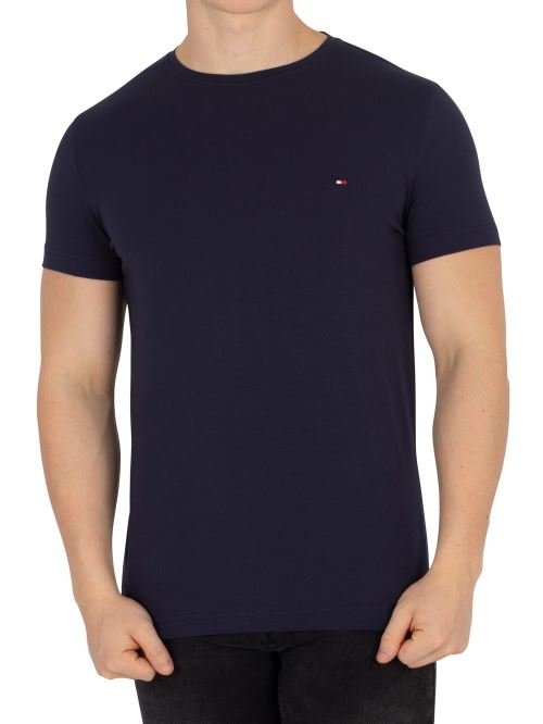 Tommy Hilfiger Homme Slim Fit stretch Logo T-Shirt, Bleu