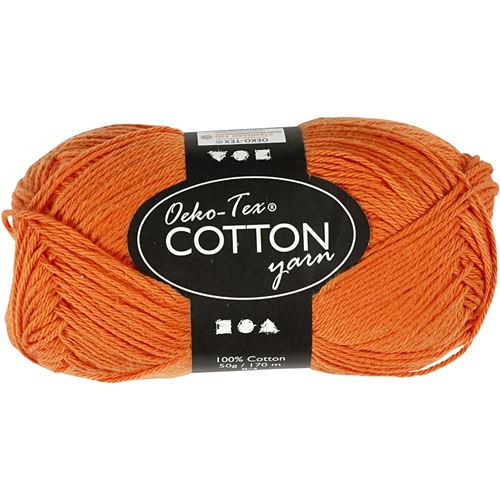 Creotime fil de coton orange 170 mètres