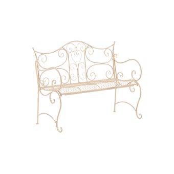 Banc de jardin au style antique Tara en fer forgé , Crème ...