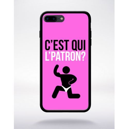 Coque c est qui l patron 9 compatible apple iphone 7 plus bord noir silicone