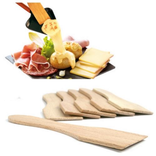 6 Spatules En Bois Special Raclettes Anti Rayure Cuisine