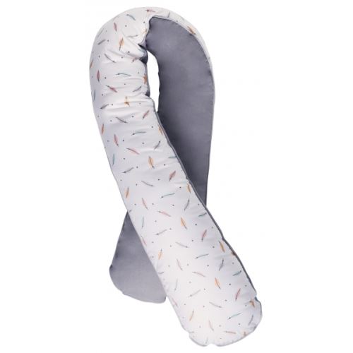 Coussin d'allaitement évolutif jersey plumes gris - candide