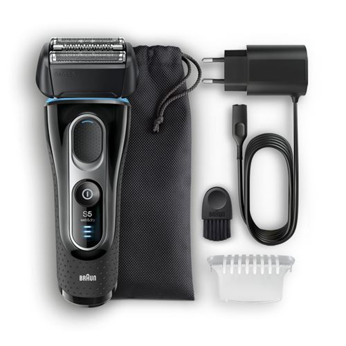 Braun Series 5 5147s Rasoir Électrique Homme Barbe Wet & Dry; Tondeuse de Précision - Noir/Bleu/Chrome