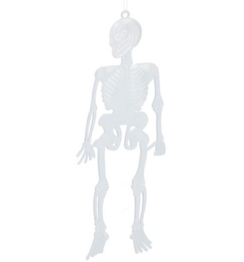 Arti Casa mini squelette qui brille dans le noir 15 cm plastique blanc 10 pièces
