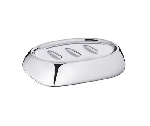Porte Savon Ovale en Céramique Argenté