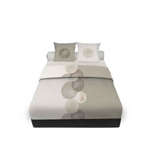 Parure de lit 240X290 cm en coton LUNA Taupe, par Soleil d'ocre