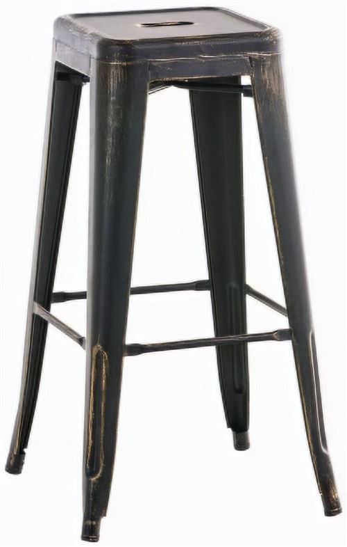 CLP Tabouret de bar 100% en métal JOSHUA , Noir-Or