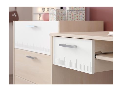 Bureau IPLIA - 1 tiroir - Chêne et blanc