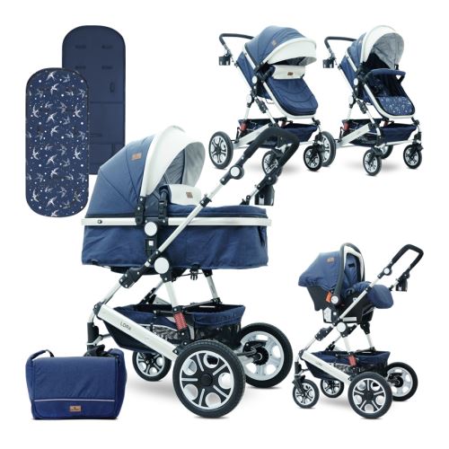 Poussette combinée 2 en 1 avec siège auto LORA SET Bleu Lorelli