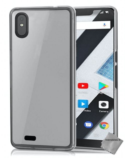 Housse etui coque pochette silicone gel fine pour Archos Core 62s avec film ecran - BLANC TRANSPARENT