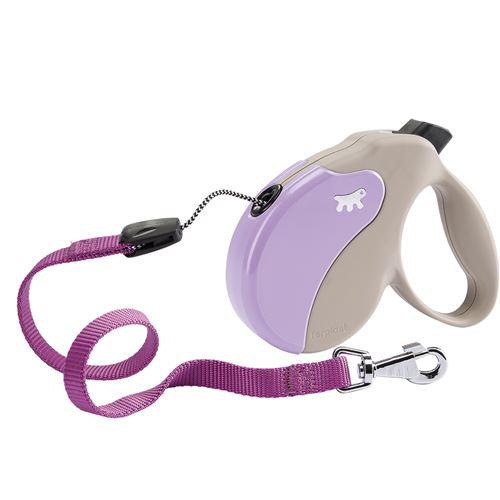 Meilleurs prix pour Laisse rétractable pour chiens AMIGO CORD LARGE, cordon rétractable, 5 mètres, max 50 kg, Lilas