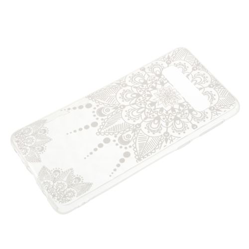Coque en TPU motif 3D diamant tendre dentelle blanche pour votre Samsung Galaxy S10